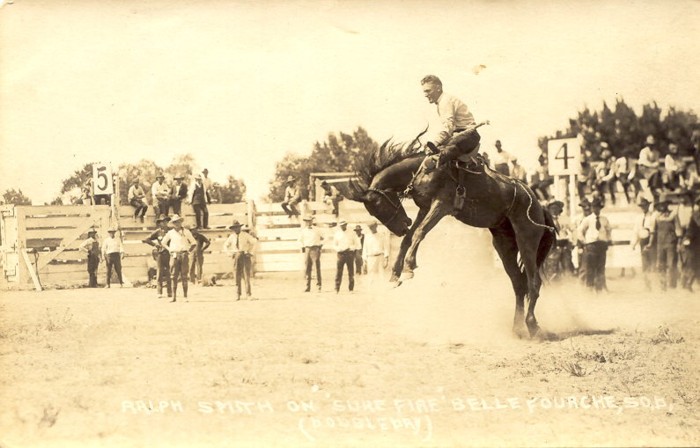 Ralph Smith on Sure Fire, Belle Fourche, 1921