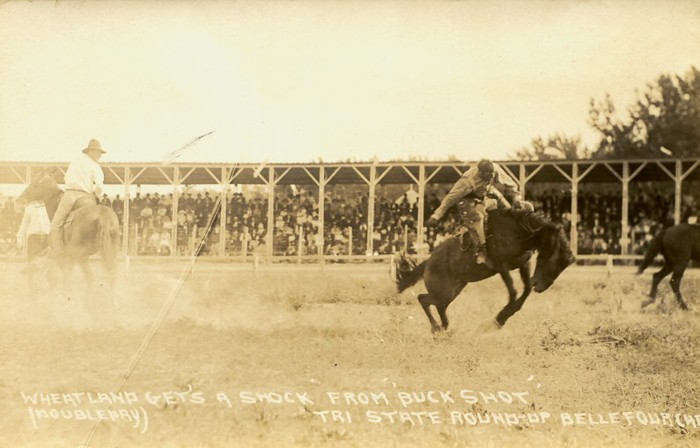 Wheatland Gets a Shot From Buck Shot, Tri-State Round-Up, Belle Fourche, 1921